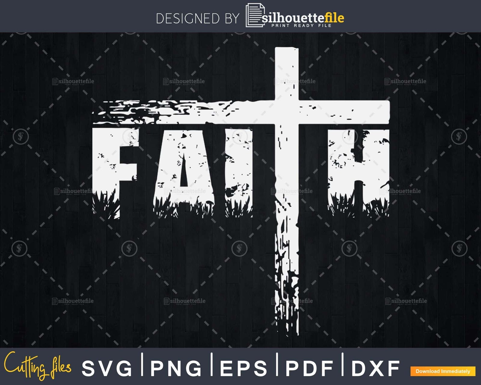 Christian Faith With Cross Svg Printable Cut Files For | Silhouettefile