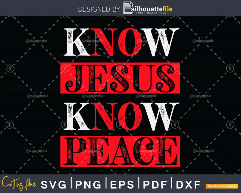 Christian Jesus Bible Verse Scripture Know Peace svg png