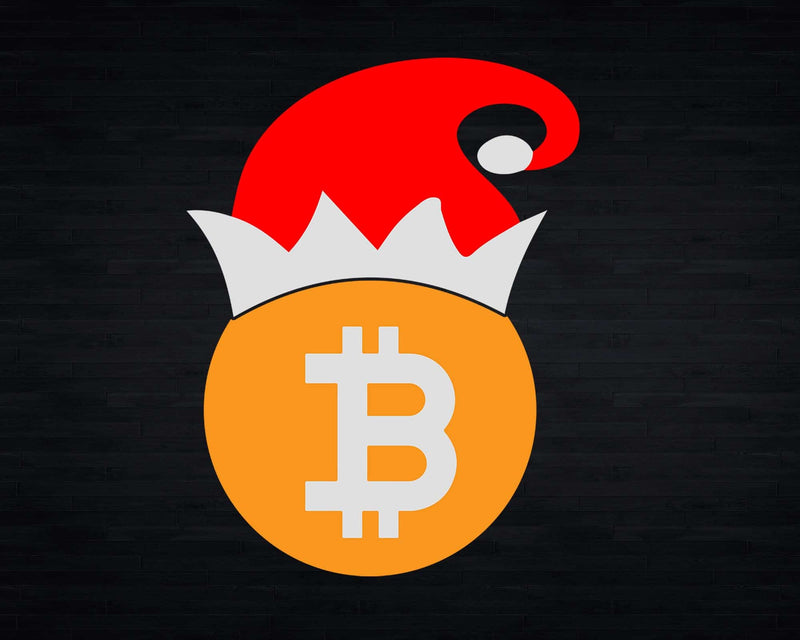 Christmas Bitcoin Santa Hat Xmas Svg Printable Cut Files