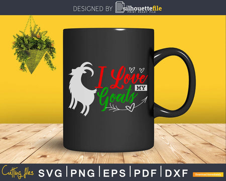 Christmas Goats svg I love my goats png cricut printable