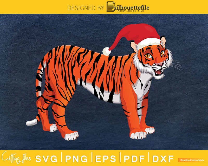 Christmas tiger svg cricut craft cut printable files