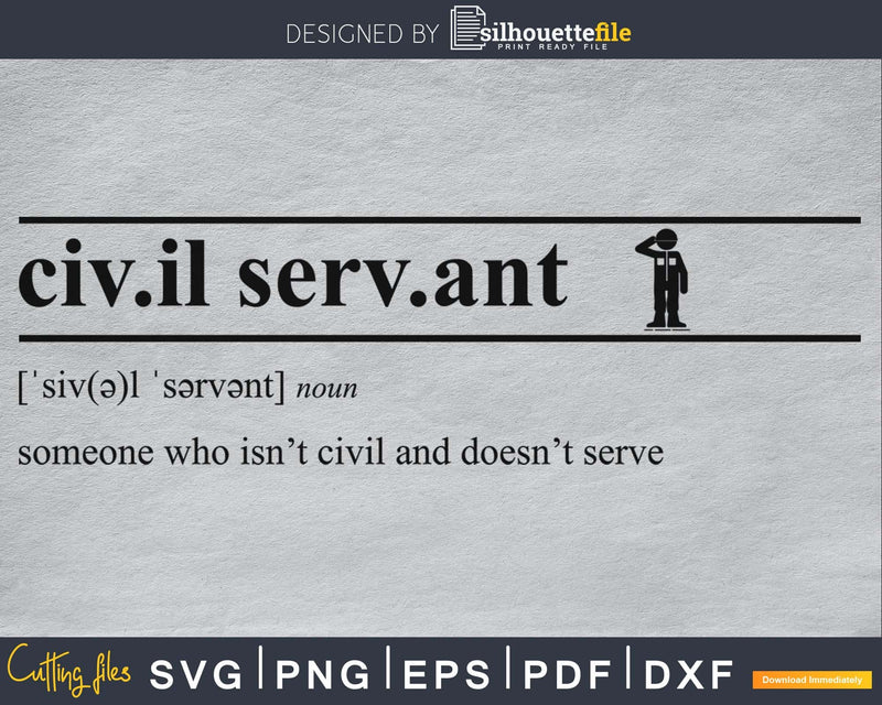 Civil Servant definition svg printable file
