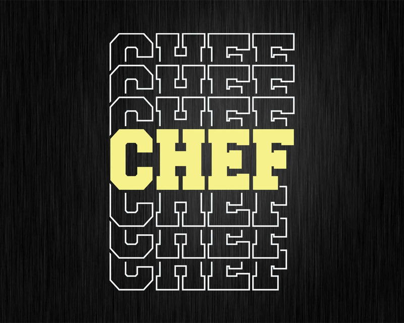Classic Chef Typography Skilled Professional Cooking Svg