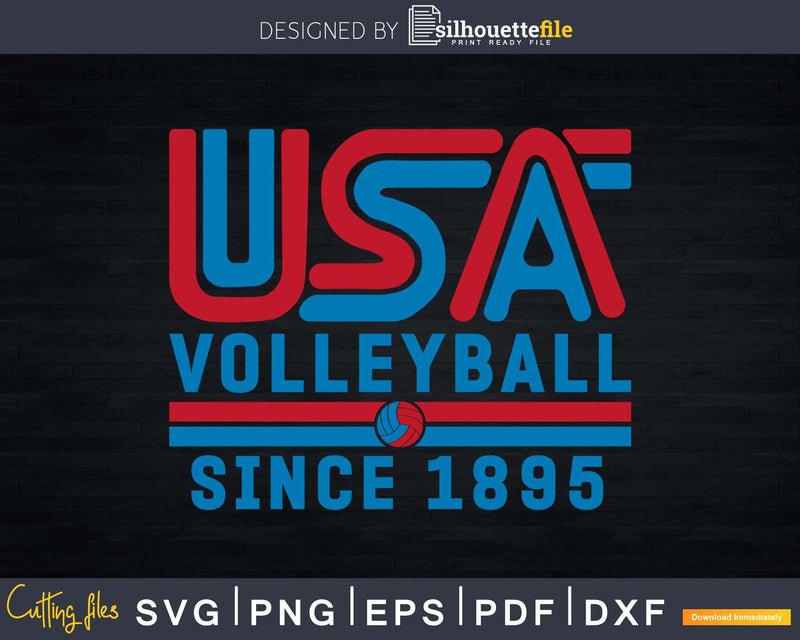 Classic USA Volleyball Since 1895 for the beach svg cricut