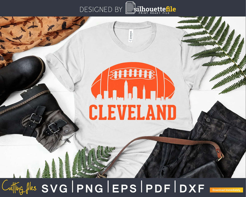 Cleveland Skyline OH Football Game Day svg cutting dxf