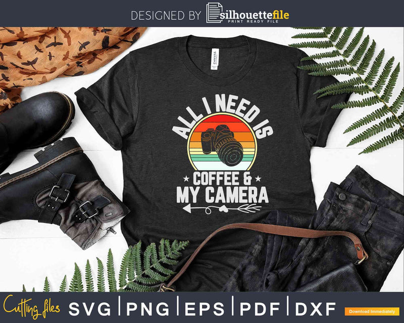 Coffee & Camera Funny Vintage Photography Svg Cricut Cut