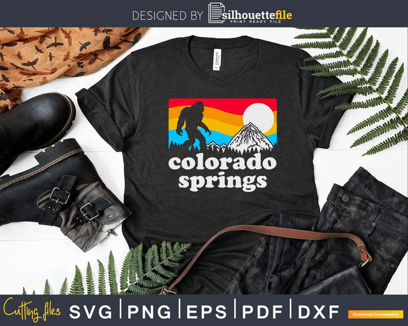 Colorado Springs Retro Bigfoot Mountains Svg Designs Cricut