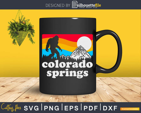Colorado Springs Retro Bigfoot Mountains Svg Designs Cricut