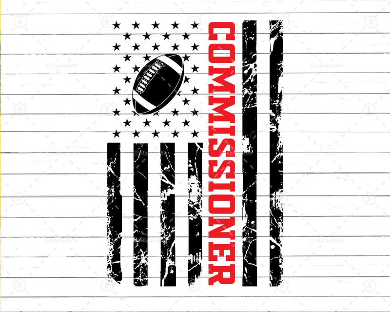 Commissioner Fantasy Football American Commish Flag Svg
