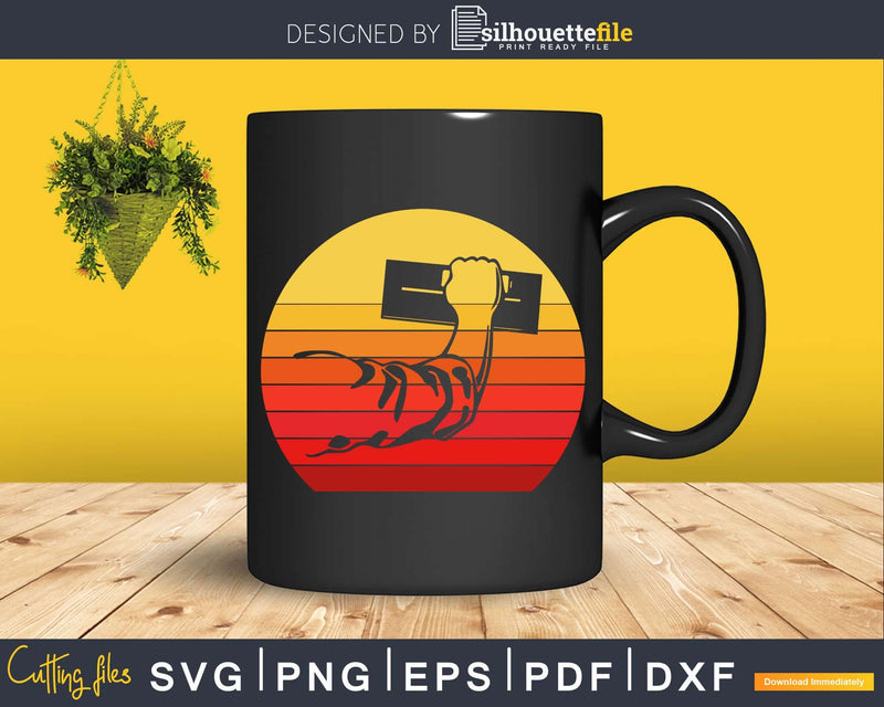 Concrete Finisher Cement Worker Vintage Retro Sunset Svg