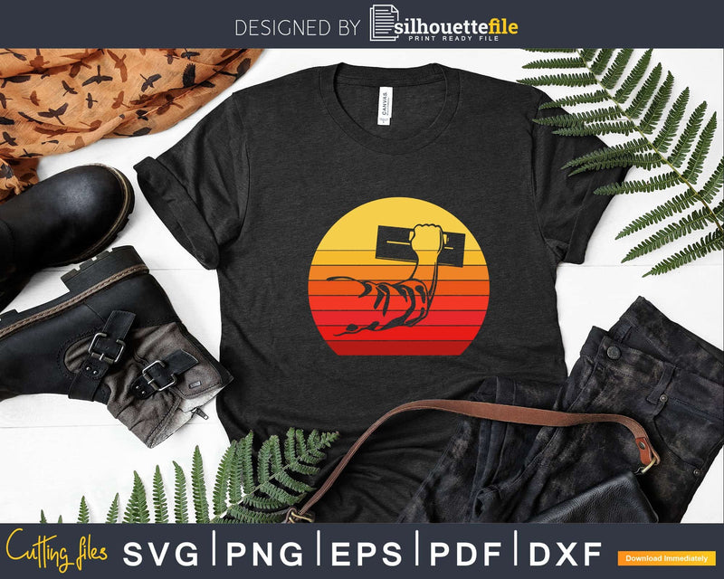 Concrete Finisher Cement Worker Vintage Retro Sunset Svg