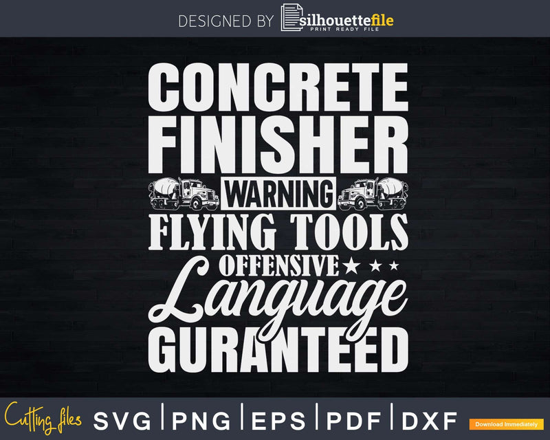 Concrete Finisher Waring Svg Digital Cut File