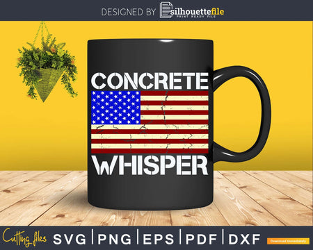 Concrete Finisher Worker Cement Construction Patriotic Flag