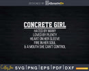 Concrete Girl Svg Digital Cut File
