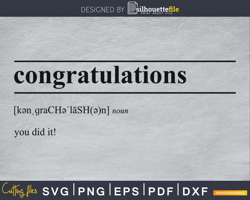 Congratulations definition svg printable file