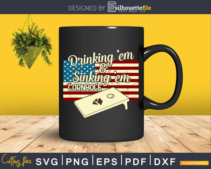 Cornhole Drinking ’Em Sinking Svg Dxf Cricut Files