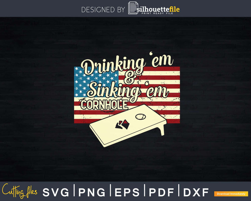Cornhole Drinking ’Em Sinking Svg Dxf Cricut Files