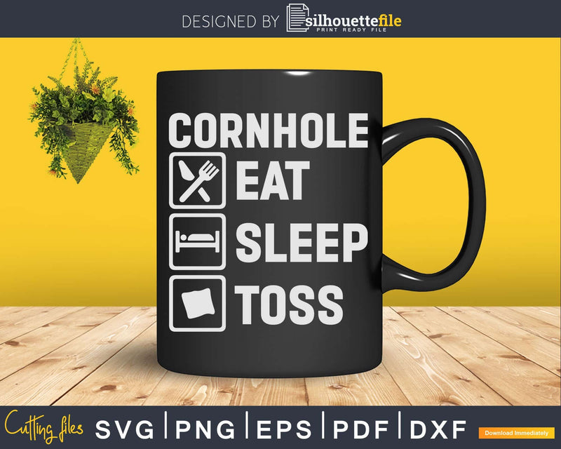 Cornhole Eat Sleep Toss Svg Dxf Cut Files