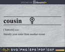 Cousin definition svg printable file