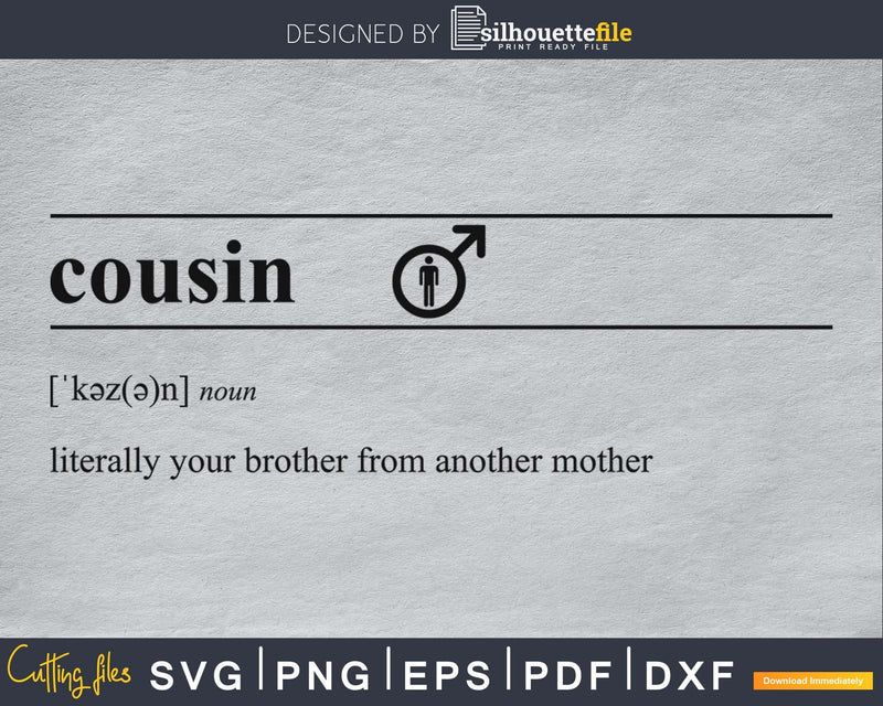 Cousin definition svg printable file