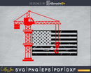 Crane Operator 4th of July Patriotic USA flag svg craft cut