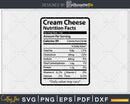 Cream Cheese Nutrition Facts Funny Thanksgiving Christmas