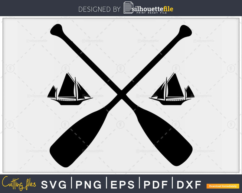 Crossed Paddles svg digital cricut printable file