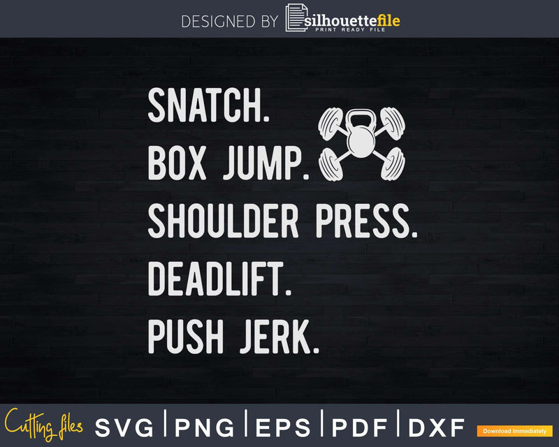 CrossFit Workout WOD Svg Instant Download Cut Files