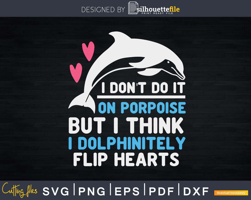 Cute Dolphin Girls Valentine Svg Digital Download Cut Files