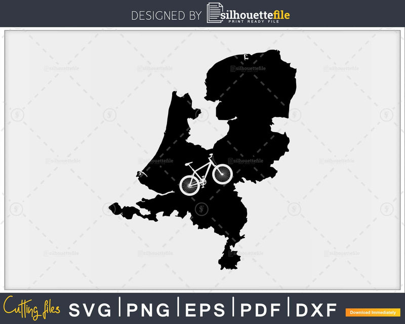 Cute Netherlands Bike svg design printable cut files