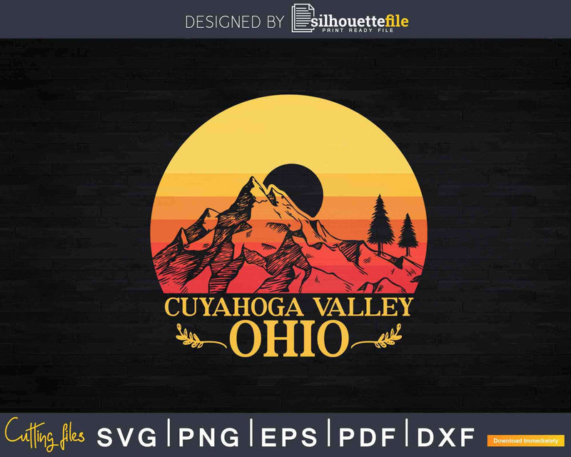 Cuyahoga Valley Ohio National Park Vintage Hiking Svg Cut