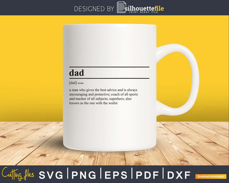 Dad definition svg printable file