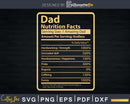 Dad Nutrition Facts Father’s Day Gift Svg Dxf Premium