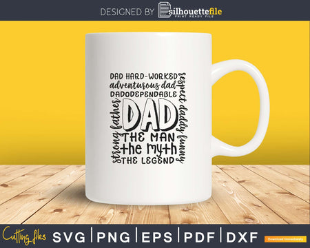 Dad Typography Subway Art Fathers Day Svg cut files