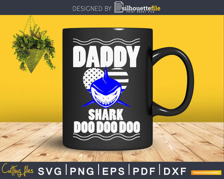 Daddy Shark Doo Funny Police craft svg cutting design