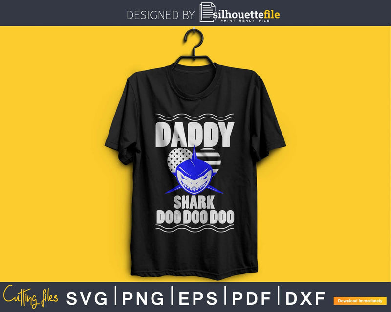 Daddy Shark Doo Funny Police craft svg cutting design