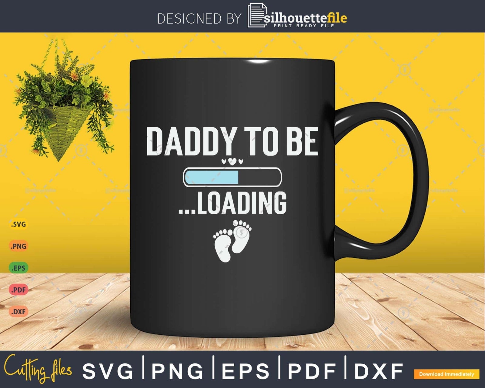 Daddy To be Loading for Pregnancy Announcement New Daddy Svg ...