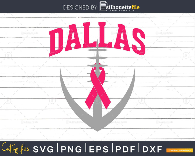 Dallas Football Breast Cancer Awareness svg png dxf cutting