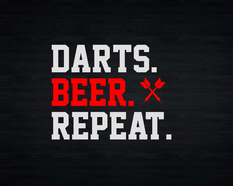 Darts Beer Repeat Dart-Player Funny Drinking Svg Png Cricut