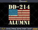 DD-214 Army Alumni Vintage American Flag svg png dxf