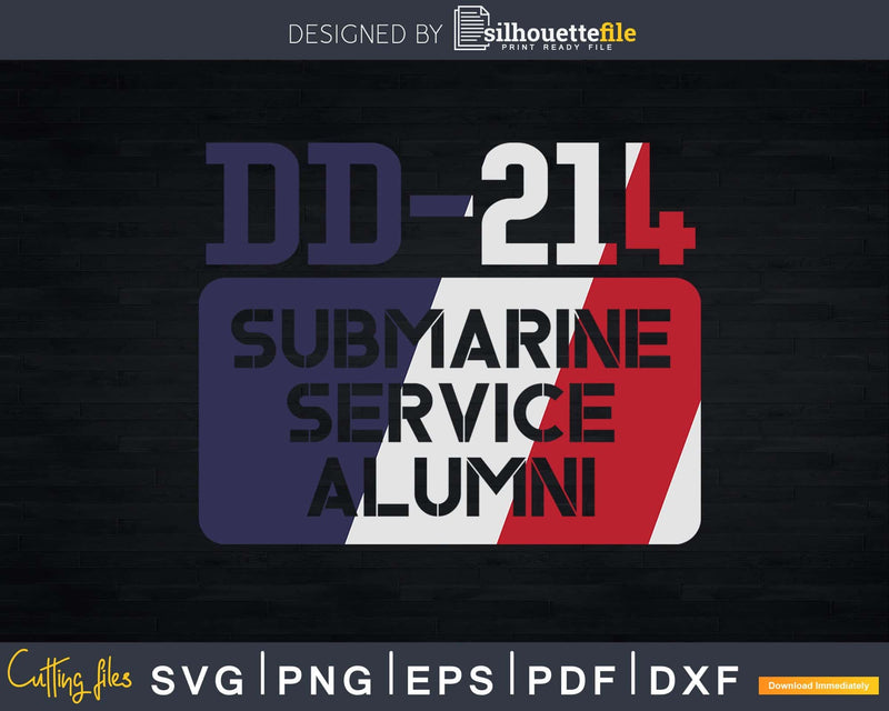 DD-214 Submarine Service Alumni Vintage US Navy Veteran Svg