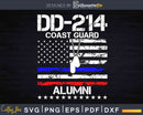 DD-214 US Coast Guard Alumni American Flag Vintage Svg
