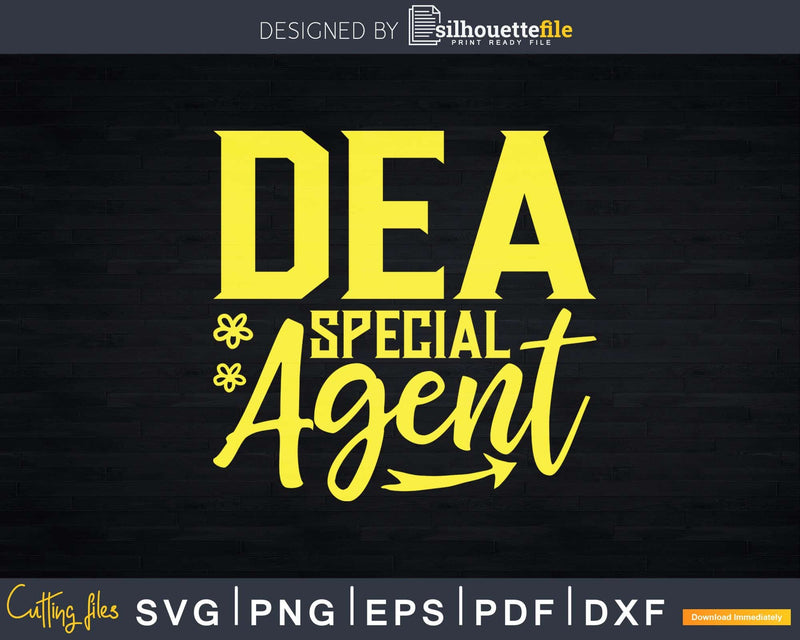 DEA Police Special Agent Law Enforcement Svg Dxf Cricut