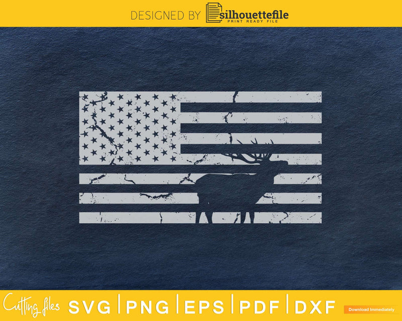 Deer Hunting America Flag Lover Cricut silhouette cut SVG