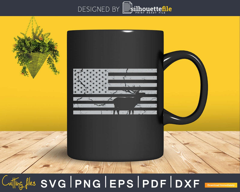 Deer Hunting America Flag Lover Cricut silhouette cut SVG