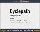 Definition of a CYCLEPATH for Cyclist Bicyclist Roadie svg