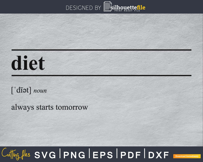 Diet definition svg printable file