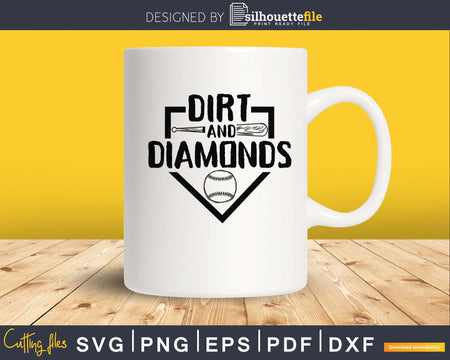 Dirt And Diamonds Softball SVG | PNG | PDF | DXF files