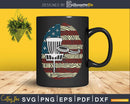 Disc Golf Basket US American Flag DNA Frisbee Svg Png