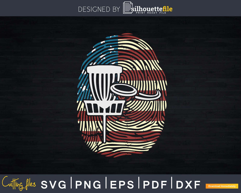 Disc Golf Basket US American Flag DNA Frisbee Svg Png